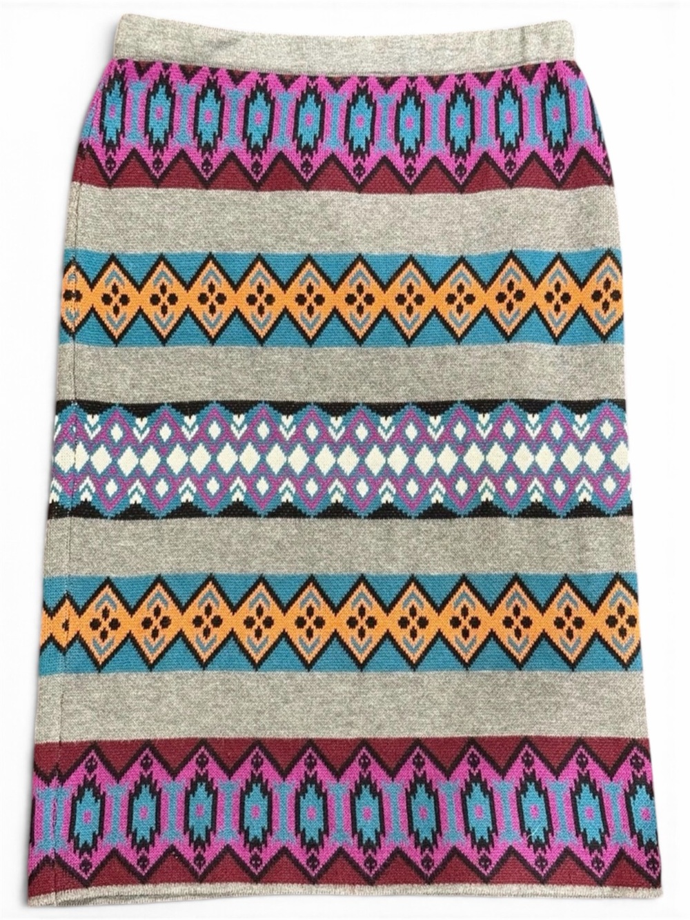 Southwestern Geometric Knit Pencil Skirt Plenty by Tracy Reese M